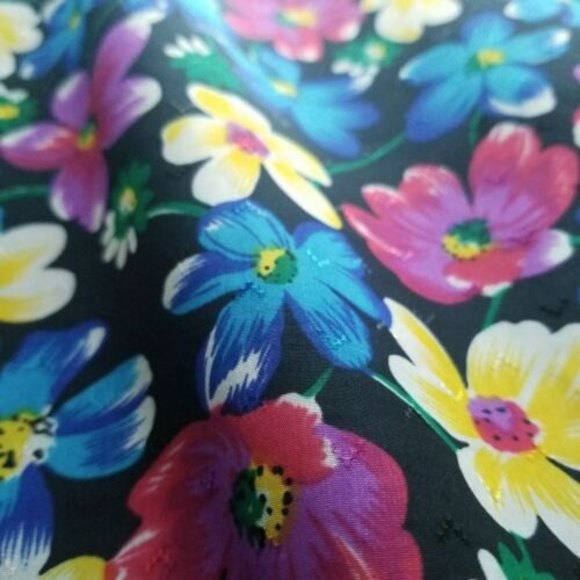 Koret Petites Women's M Floral Textured Skirt 100% Polyester 34.5" 26.75" - Picture 7 of 7